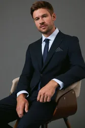 Men's Navy Slim Fit Essential Suit Jacket Size: 40R - Navy - Size: 40R