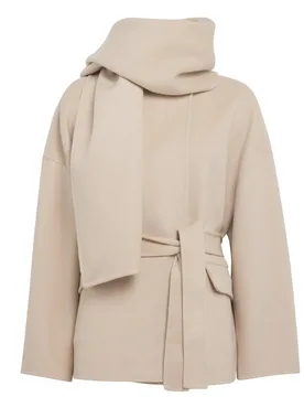 Wool-blend Double-faced Jacket In Neutral - Maje - FashionsVida
