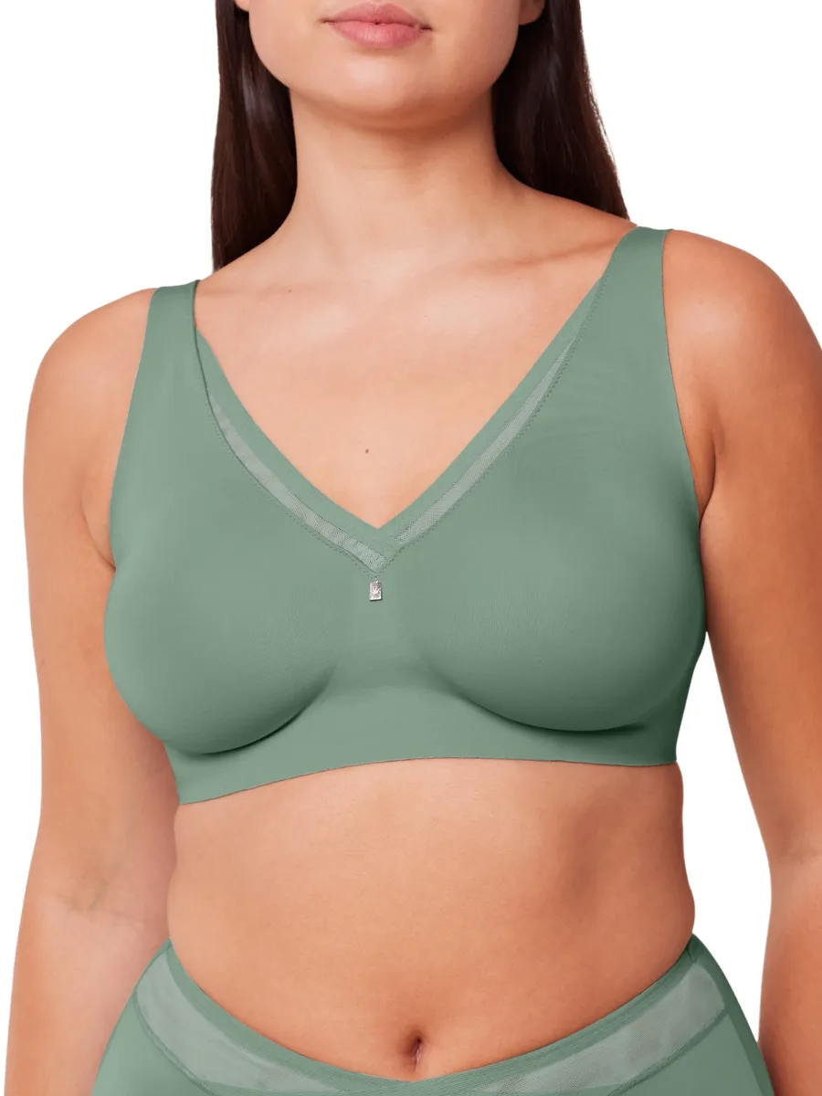 Womens True Shape Sensation Minimizer Bra - Green Polyamide - Size 34c - Triumph - FashionsVida