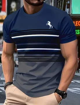 Men's gradient short sleeved T-shirt fashion lightweight breathable sports pullover daily casual shirt street Loose Men clothing - Aliexpress - FashionsVida