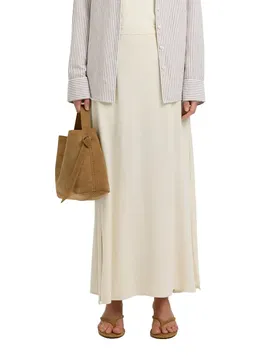 Gonna Lunga A Vita Alta Viva Ankle Linen Blend Sandshell 38