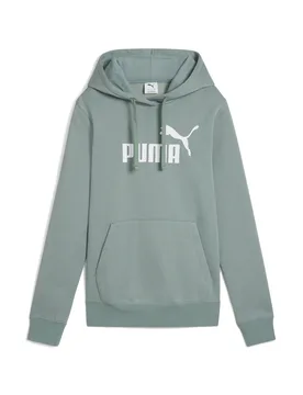 Womens Ess No. 1 Logo Hoodie - Green - Size Large - Puma - FashionsVida