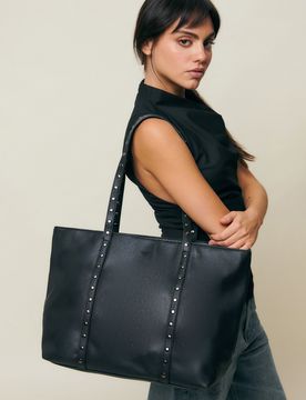 Watty Shopper-Tasche mit metallischen Details