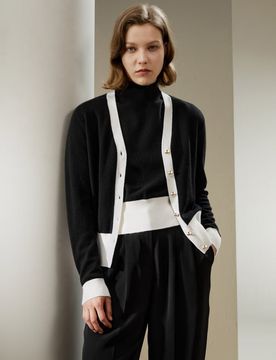 Cardigan Style Minimaliste 100% Cachemire Chaud, Doux Et Respectueux De La Peau S