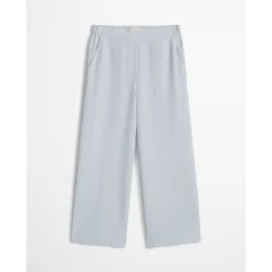 Pantalones anchos de mujer modelo Margo ancho de una mezcla de lyocell y lino