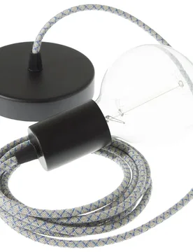 Cables Suspension Luminaire Rd65 Lozenge 1 M Steward Blue / Black One Size - Creative - FashionsVida