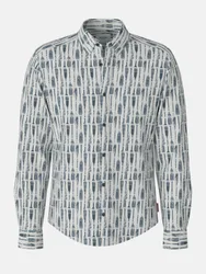 JEANS Hemd Hanson Gemustert Blau XXL