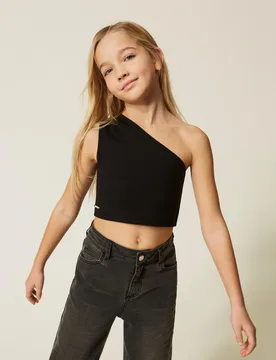 Twinset Top asymétrique avec logo - TWINSET - FashionsVida