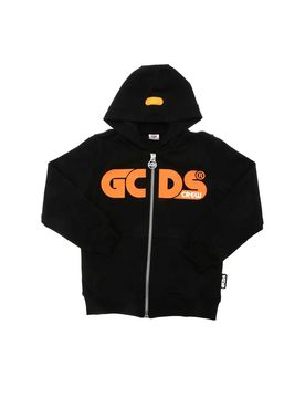Gcds Felpa nera con logo fluo
