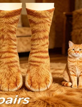 Pares de calcetines divertidos y creativos con estampado 3D de huellas de animales, pequeño regalo festivo, adecuado para hombres, mujeres, adultos, - Shein - FashionsVida