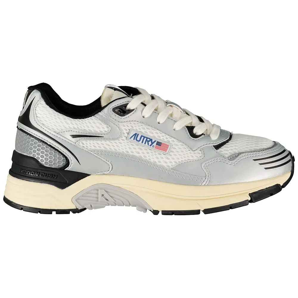 Sneaker Hyperway Low Mesh / Mirror Silver / White / Black EU 36 - AUTRY - FashionsVida