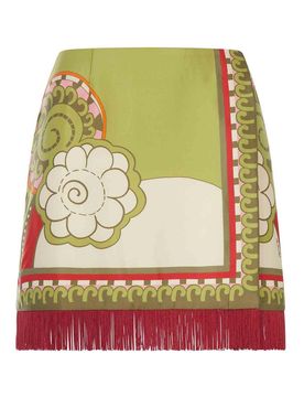 Minigonna Con Sciarpa E Frange