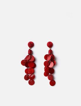 Misako Navi pendientes largos Rojo