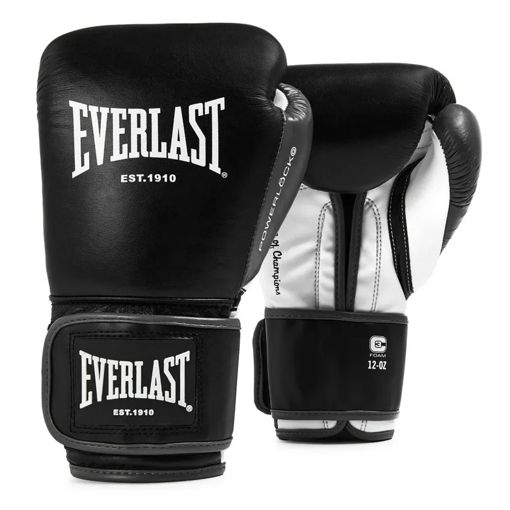 Gants De Boxe Powerlock Og Advanced Black / White 12 oz - Everlast - FashionsVida