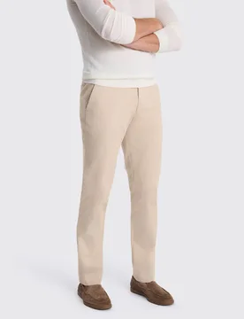 Tailored Fit Stretch Chinos Stone male - MOSS - FashionsVida