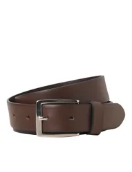 Leather Rectangular Buckle Belt Brown male