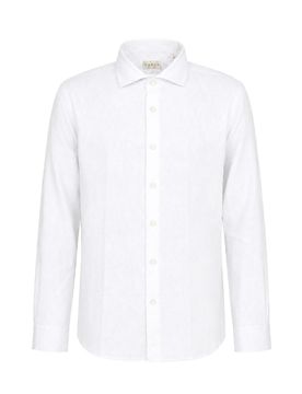 Xacus Camicia In Lino Bianco