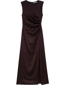 Vestido largo de satén drapeado - Maje - FashionsVida
