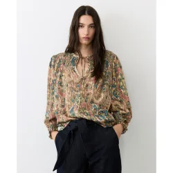 Blusa estampada con lazo de mujer