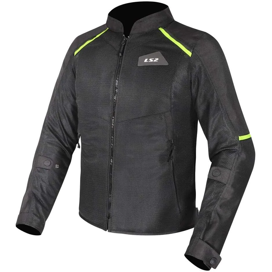 Giubbotto Moto BREEZE MAN Nero Giallo taglia 2XL - LS2 - FashionsVida