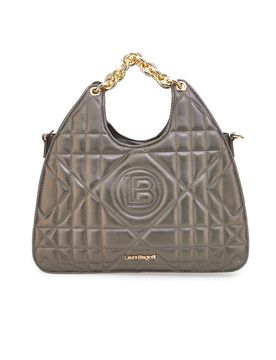 Borsa trapuntata verde oliva con manici a catena LB25W-261-2