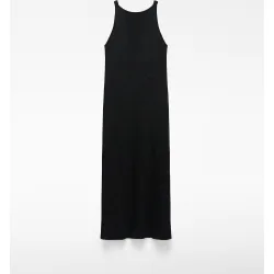 Vestido largo en punto metalizado