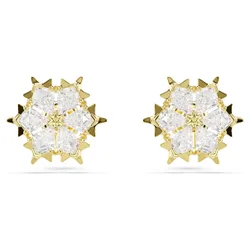 Orecchini a lobo Magic, Taglio misto, Fiocco Di Neve, Bianchi, Finitura oro 18K OS
