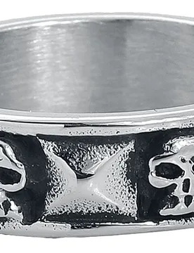 Ring - Skulls and Rivets - für Männer - silberfarben - Männer - male - etNox hard and heavy - FashionsVida