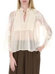 Dixie Blusa con pizzo BURRO S