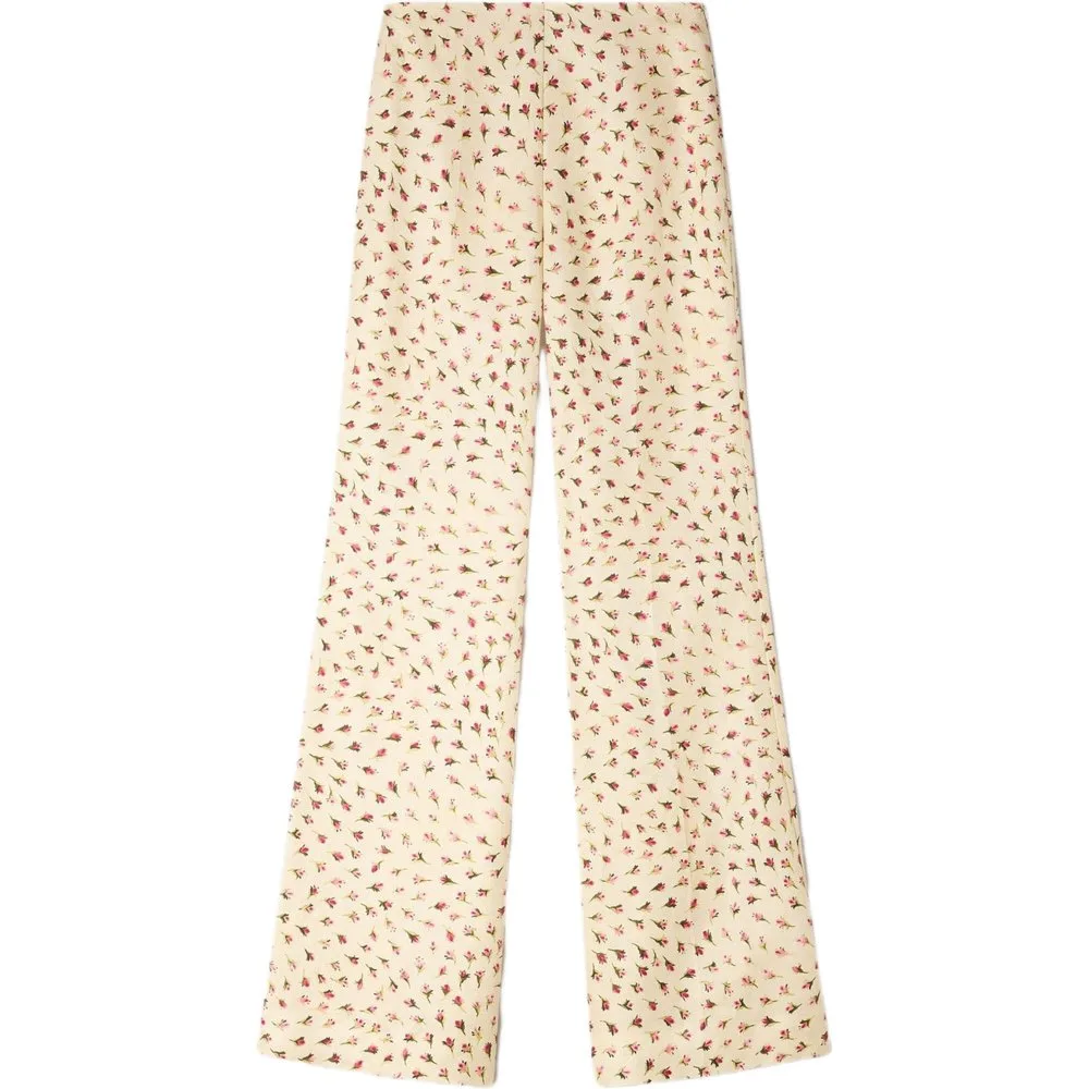 Pantalones de mujer anchos con estampado floral - sandro - FashionsVida