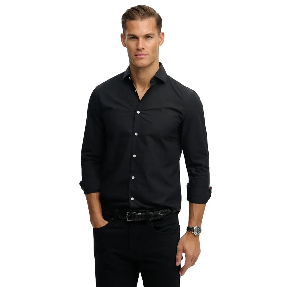 Camicia A Maniche Lunghe Classic Tailored Black M - Superdry - FashionsVida