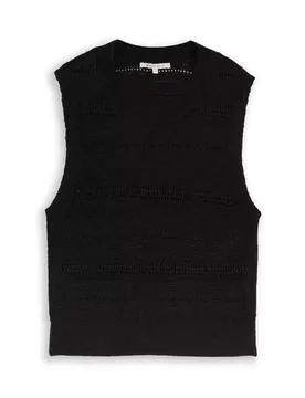 Knit open structure vest female