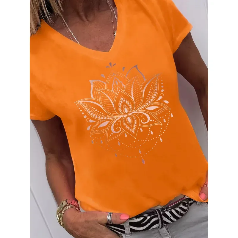 Boho Floral Print TShirt, Lounging, Going Out, or as a Thoughtful, New Year - Aliexpress - FashionsVida