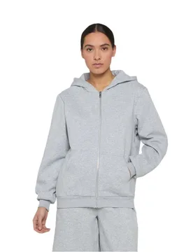 Sweat-shirt à Zip Fluffy Heather Grey L - Urban classics - FashionsVida