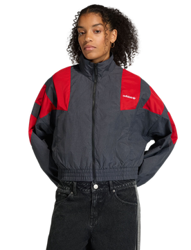 Blocked Washed Zipped Track Top Donna - Top da pista Nero - Taglia XS (30-32) - Nylon XS (30-32)