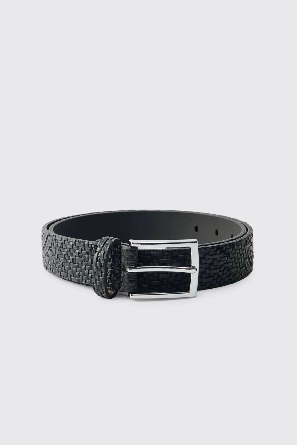 Herren PU Flechtgürtel Black Größe XL - boohooMAN - FashionsVida