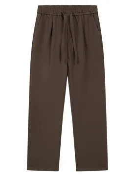 Pleated Ribbons Trousers Chocolate L Unisex - Another Cotton Lab - FashionsVida