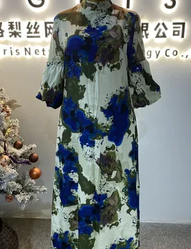 Dragon and phoenix tie-dye printed satin fabric long dress, suspender dress, short dress, shirt material: polyester-GZXX026 - Aliexpress - FashionsVida