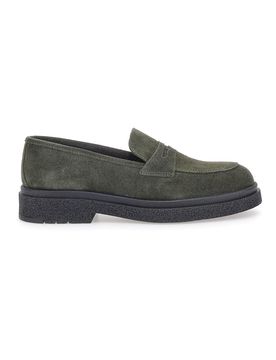 Mocassini Verde In Pelle Scamosciata 2004 40