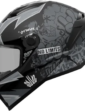 Casco Moto Integrale STINGER 2 TAGGER B2 Nero Opa taglia XS - MT Helmets - FashionsVida