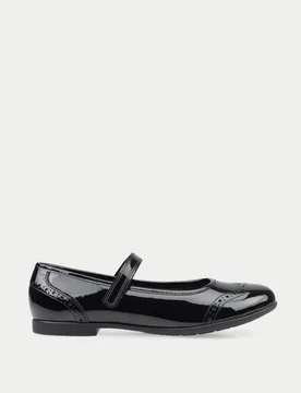 Kids' Patent Leather Riptape School Shoes (1 Large - 8 Large) Black Female - Start-Rite - FashionsVida