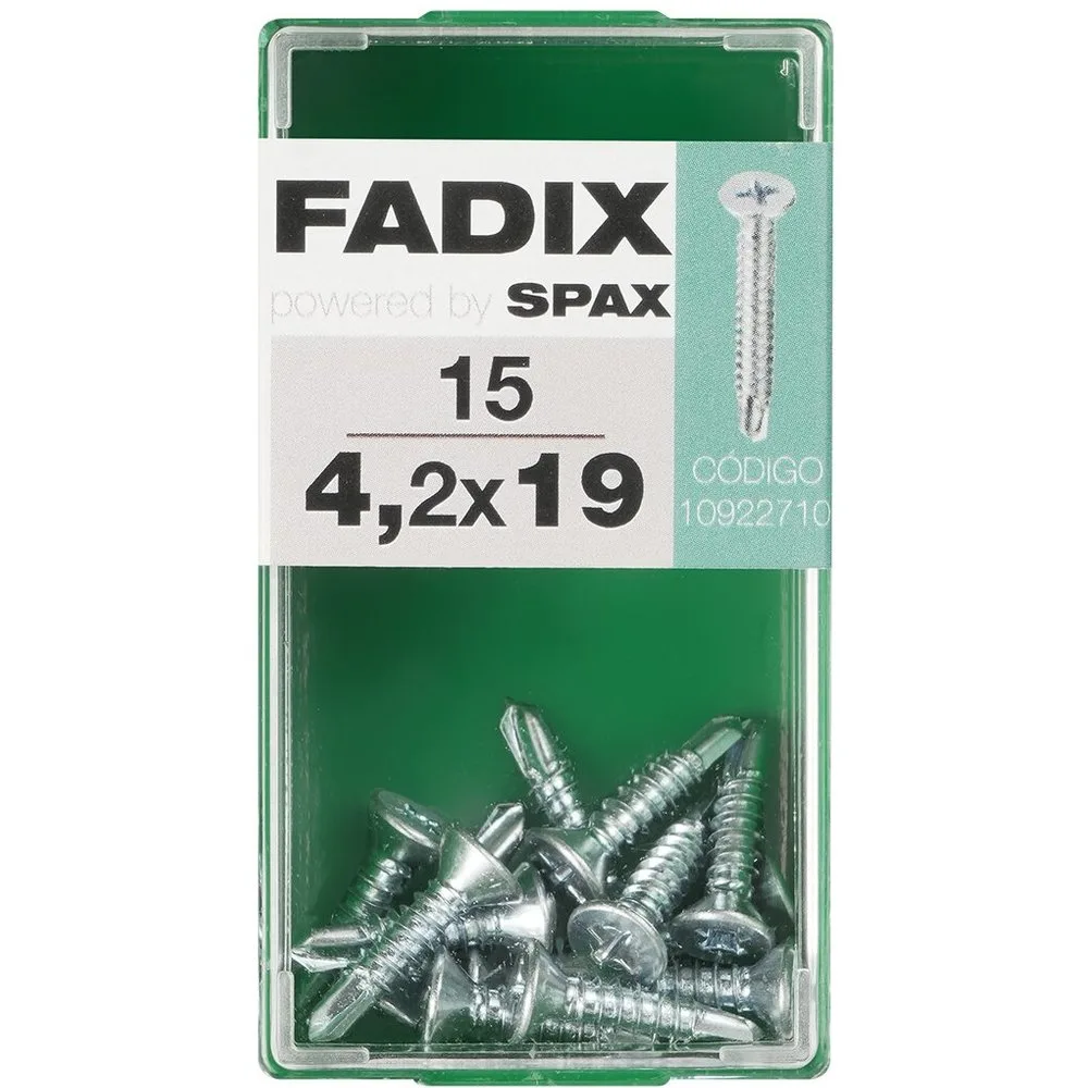 Tornillo Roscachapa Cabeza Plana Ø4,2 x 19 mm - Caja 15 Uds - FADIX - FashionsVida