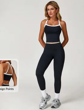 Piezas Conjunto deportivo de mujer, Chaleco y Leggings, Ropa de fitness y yoga, Pantalones ajustados y elásticos, Traje cómodo y amigable con la pie - Shein - FashionsVida