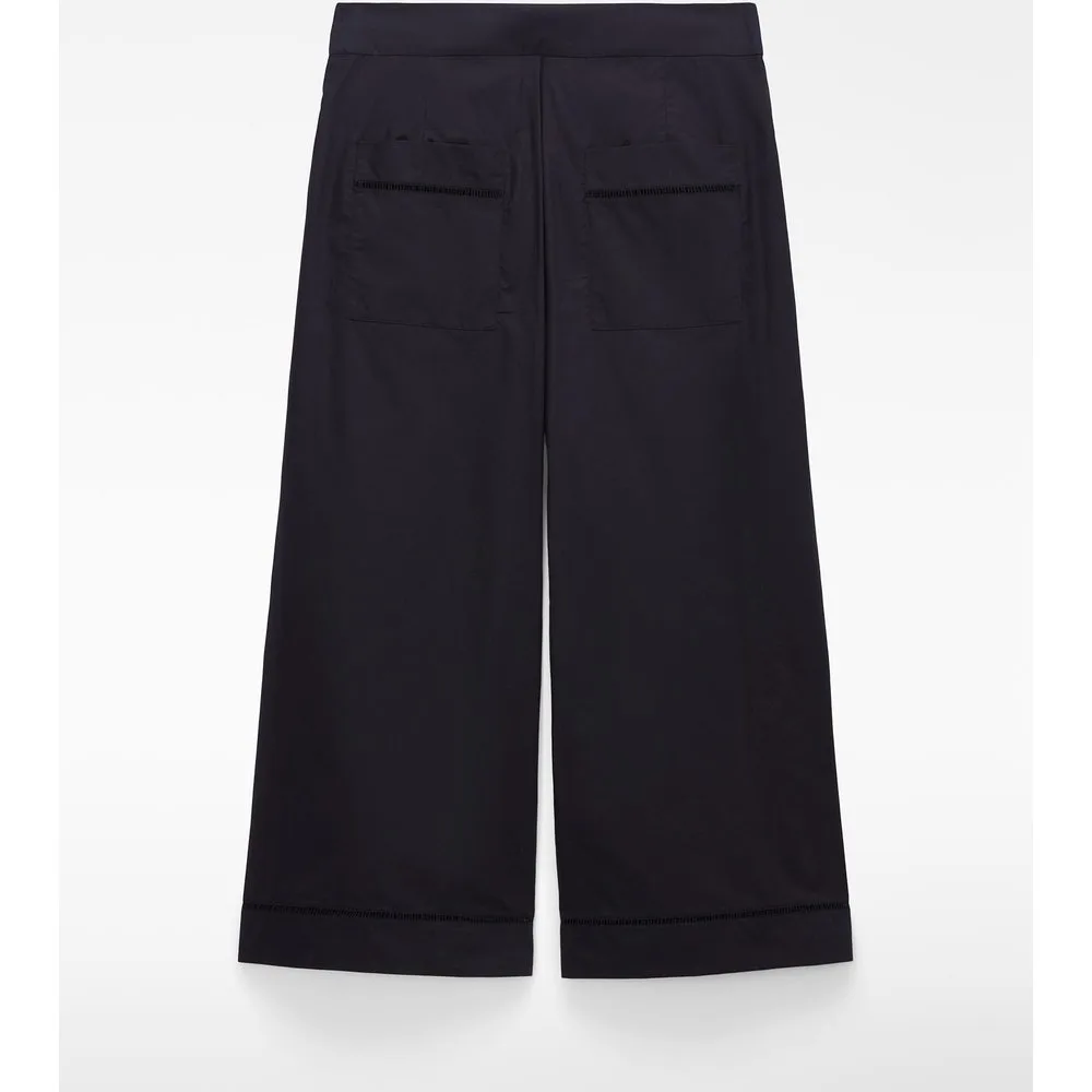 Pantalones rectos de mujer de algodón con entredós - Adolfo Dominguez - FashionsVida