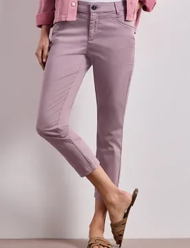 Slim Leg Hose im Satin-Look female Rosa