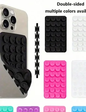 Piezas Funda trasera de teléfono con ventosa cuadrada de silicona, 28 ventosas grandes de silicona para teléfono, accesorio esencial de viaje, acces - Shein - FashionsVida