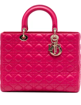 Large Lambskin Cannage Lady Dior - Dior - FashionsVida