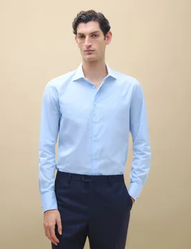 Camisa de hombre raya cuello blanco - Emidio Tucci - FashionsVida