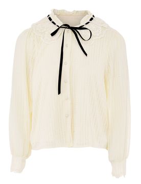 Nascita Blusa negro / blanco lana