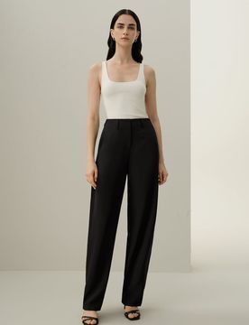 Donna Pantaloni Crepe di Seta Stretch Eleganti 40